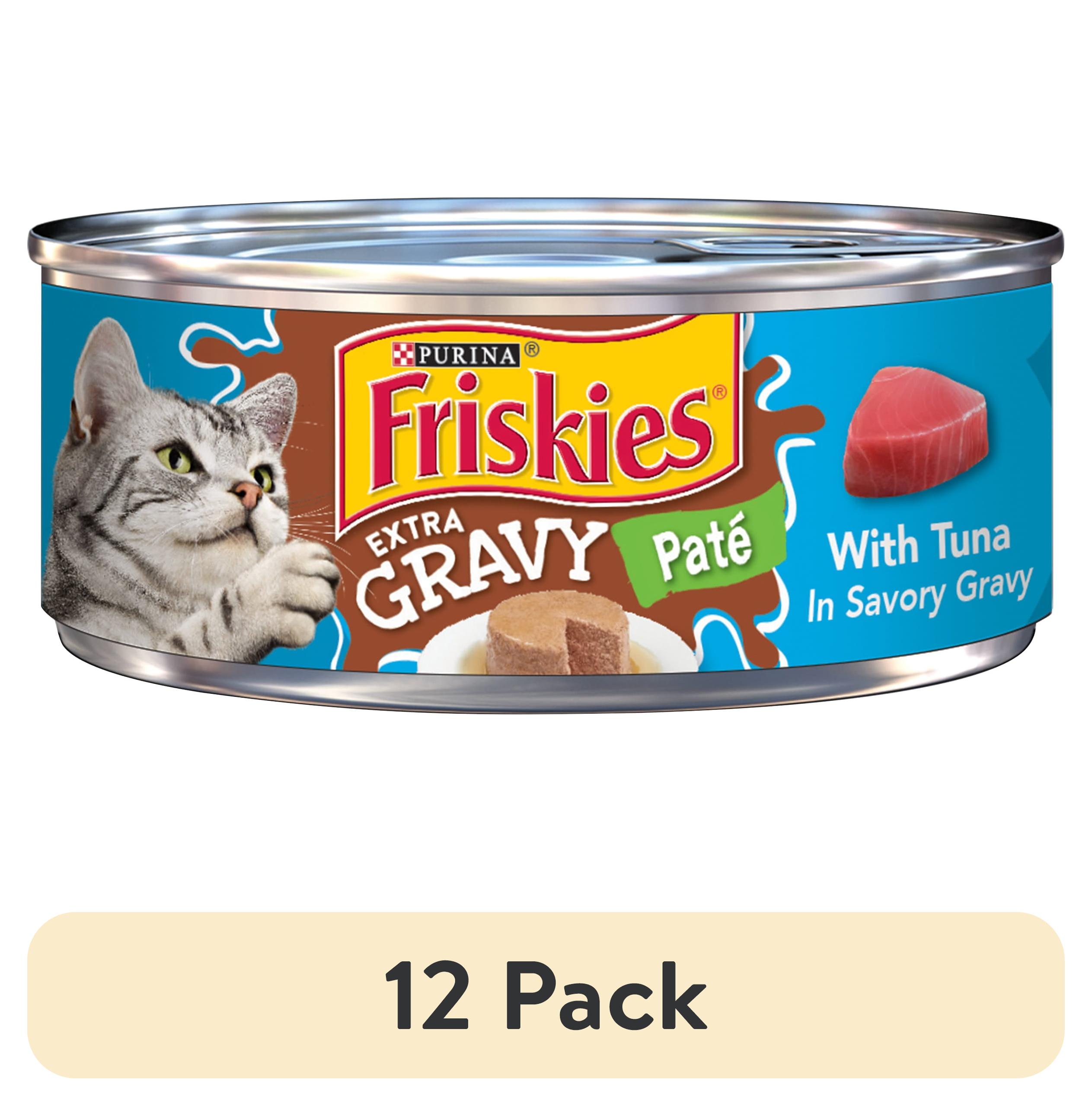 (12 pack) Purina Friskies Wet Cat Food Gravy Pate, Tuna, Wet Cat Food, 5.5 oz. Can
